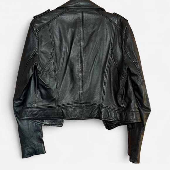 Lamarque Black Leather Biker Jacket - Picture 4 of 5
